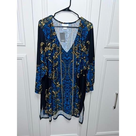 NWT Avenue Studio Women's Geometric Print Blouse Size 30 Multicolor - Picture 2 of 9